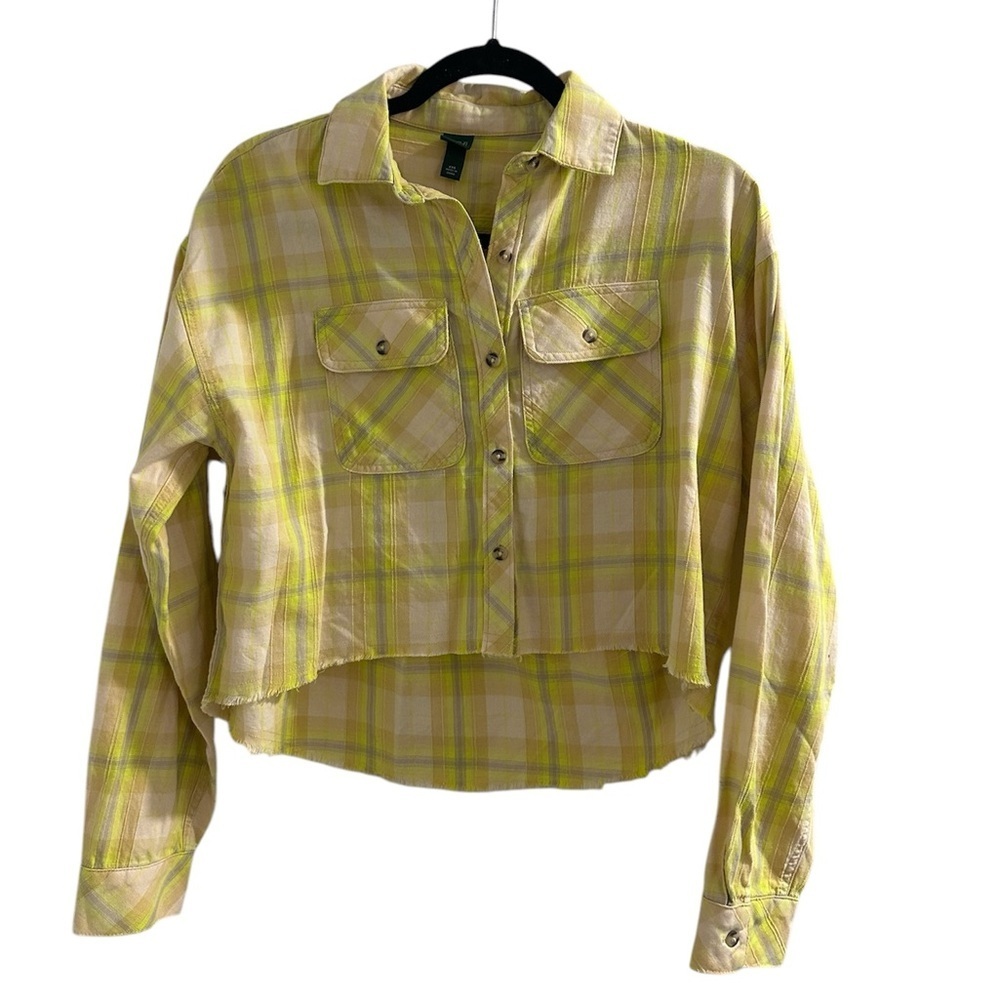 Women's Long Sleeve Cropped Button-Down Shirt - Wild Fable - Picture 3 of 4